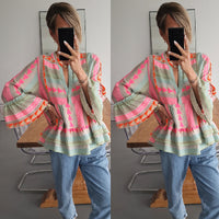 Women's Fall Slim Fit Positioning Printed Long-sleeved Shirt