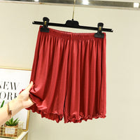 Summer High-waist Loose-fitting Skirt-trousers Capri Pants Wide-leg