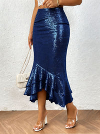 Womens Low-rise Shimmering Mermaid Skirt