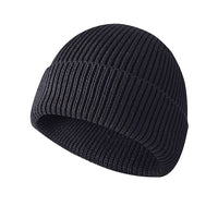 Thickened Knitted With Cotton Flip-up Lining, Outdoor Sports Ski Warm Hat