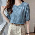 Embroidered Hollow Women's Chiffon Shirt