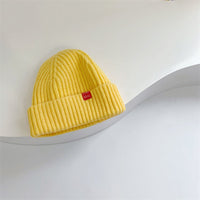 Girls' Knitted Sweater Hat Baby Warm Solid Color Curling