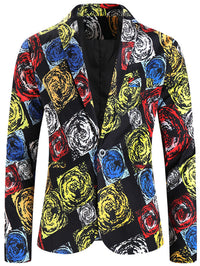 One Button Printing Leisure Suit Plus Size Men's Top