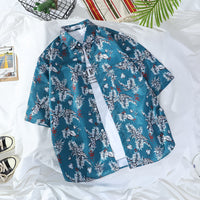 Retro Men's And Women's Loose Couple's Seaside Shirt