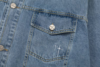 American High Street Letter Embroidery Denim Clothes Jacket