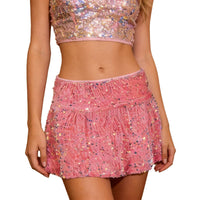 Loose-fitting Sequin Pleated Skirt Women's