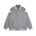 Spring And Autumn Color Stitching Stand-collar Badge Embroidered Casual Coat
