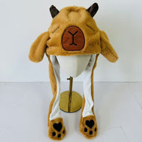 Cartoon Warm Performance Hat With Moving Ears