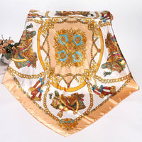 Spring And Autumn Women's Printed 90 Large Kerchief Artificial Silk Floral Scarf
