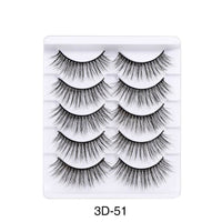 5 Pairs Of Natural Curly And Dense Three-dimensional Simulation 3D False Eyelashes