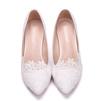Women's Fashion Simple Lace Flower Wedding Shoes