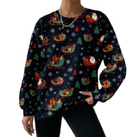 Digital Printing Pattern Shading Fashion Trend Round Neck Long Sleeve Sweater
