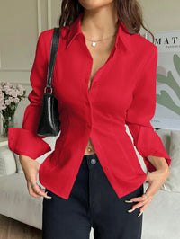 New Slim-fit Waist-cinching Asymmetrical Blouse