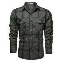 New Men's Spring And Autumn Long-sleeved Striped Shirt