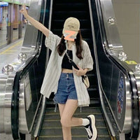 Women's Summer Sun-proof Striped Short-sleeved Shirt