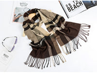 All-match Simple Men's Plaid Warm Scarf