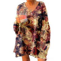 Printed Comfort And Casual V-neck Long Sleeve Sweaters Women's Clothing