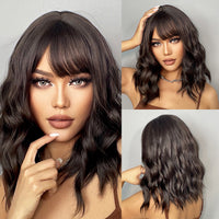 Air Bangs Straight Hair Chemical Fiber Ladies Wig Headgear