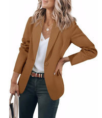 Women's Long Sleeve Solid Color Polo Collar Small Suit Jacket