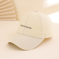 Solid-color Embroidered English Letters Quick-drying Lightweight Adjustable Sun-protective Fashionable Multi-purpose Baseball Cap For Daily Leisure, Outdoor Sports