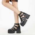Beijing Hollow-out Roman Sandals Woven Vintage Breathable With Chunky Heels And Thick Soles