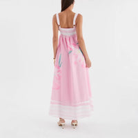 Printed Halter-neck Maxi Resort Dress