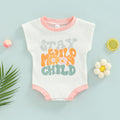 Children's Threaded Cotton Letter Raglan Triangle Romper