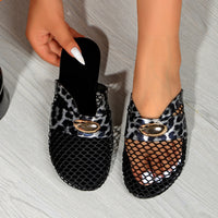Womens Flat Mesh-toe Slip-on Slippers