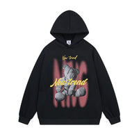 Mummy Bear Printed Fleece Hoodie Hip Hop