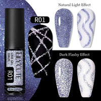 Nail Gel With A Glittery Brushed Finish And Reflective Sequins