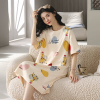 Cute Striped Womens Short-sleeve Loungewear With Color-blocking