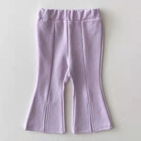 Infant Toddler Spring And Autumn Girls' Candy Color Bell-bottom Pants Baby Temperament Split Trousers