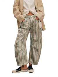Womens Relaxed-fit Floral Cropped Wide-leg Mid-rise Jeans