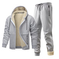 Mens Fleece-Quilted Set With Hoodie And Fleece-Lined Jacket For Men