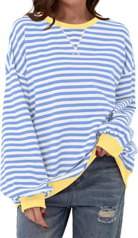 Women's Loose-fitting Casual Striped Hoodie