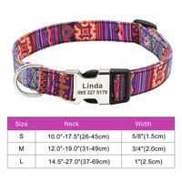 Nylon Pet Collar Personalized Customization