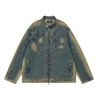 American Workwear Stitching Denim Coat