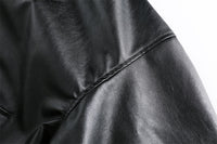 Hooded PU Leather Workwear Jacket For Men