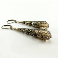 Long Eardrop Jewelry Flower Vintage Luxury Crystal Earrings