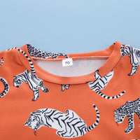 Fashion Simple Tiger Print Pants Suit
