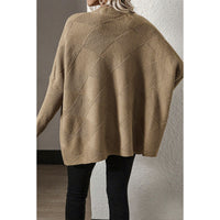 European And American Loose Oversize Knitted Textured Sweater For Women
