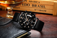 Men's Waterproof Luminous Multi-functional Diamond Quartz Watch