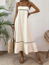 Sweet Solid-Color Strap Dress For Women