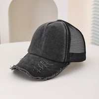 Men's And Women's Style Wide-hole Padded Edge Washed Sponge Top Patchwork Mesh Trucker Cap Trendy Baseball Cap Suitable For Daily Casual Outings Practical
