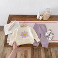 Infant Two-piece Set Cute Flower Sweatshirt And Sweatpants Baby Girl Suit
