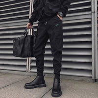 Mens Fleece-Lined Extra-Thick Slim-Fit Cargo Pants With Drawstring Hems