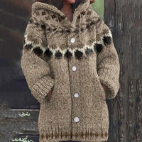 3D Printed Autumn Winter Coat Thickened Hooded Cardigan Sweater