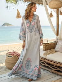 Fashionable And Elegant V-Neck Loose Womens Dress