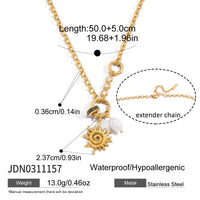 Spiral Solar Pendant Titanium Steel Freshwater Pearl Necklace