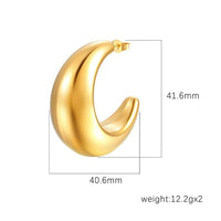 Stylish Stainless Steel Extra-Large Hollow Crescent Earrings With A High-End Look